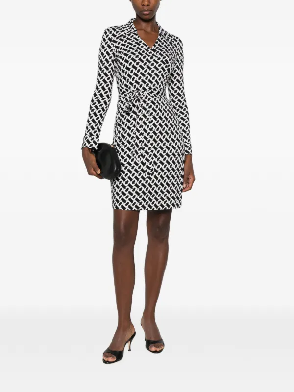 dvf black wrap dress Diane Von Furstenberg New Jeanne chain-link | neck Short sleeves Side Color:M-Ivory YGroup_108113 SHEIN SXY Asymmetrical Shoulder