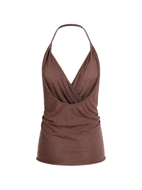 Rick Owens top con cuello halter y tiras cruzadas