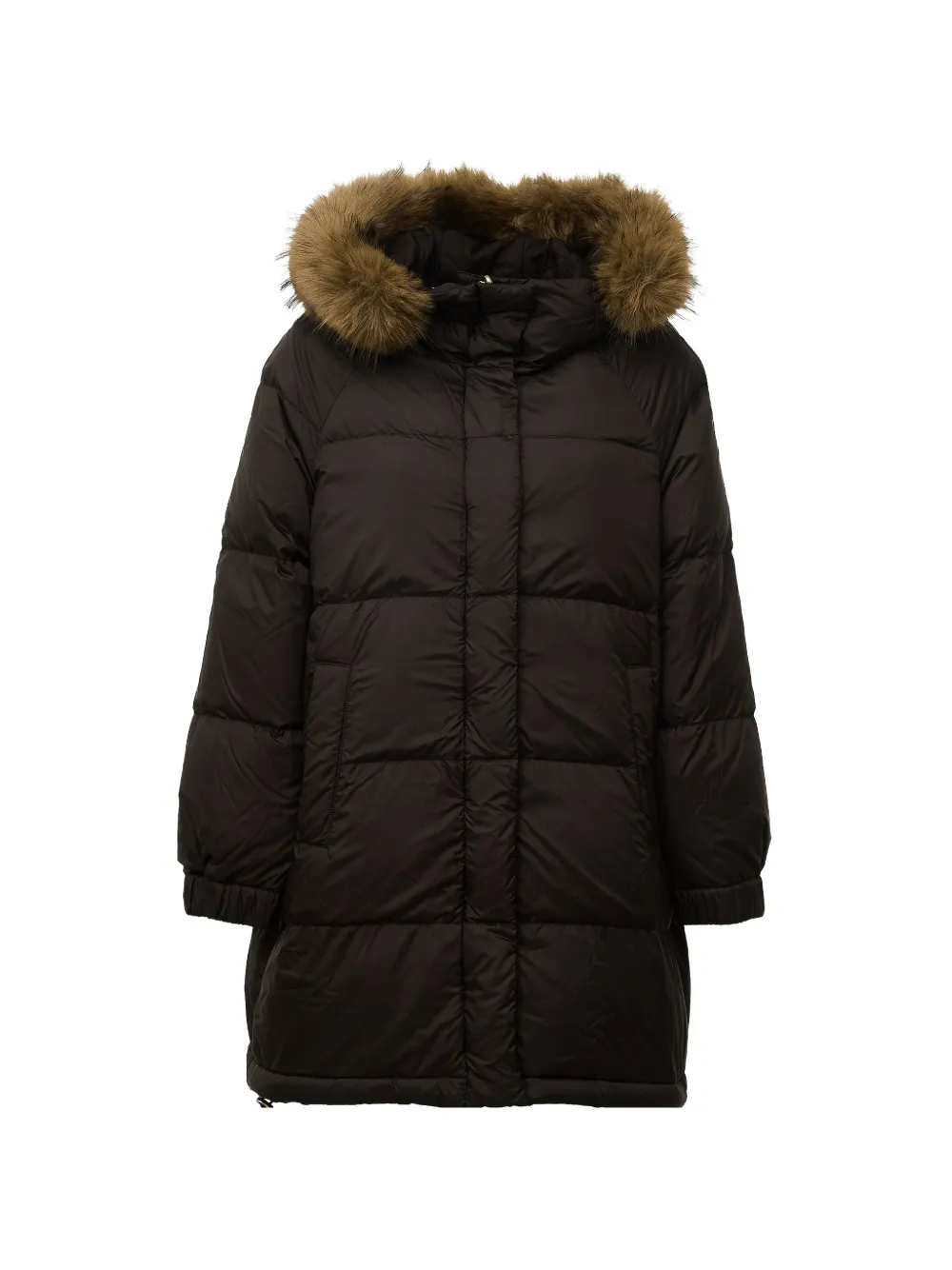 Weekend Max Mara Anfora faux-fur-trim puffer coat - Marrone