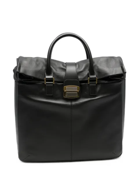 Emporio Armani leather buckle-fastening tote bag
