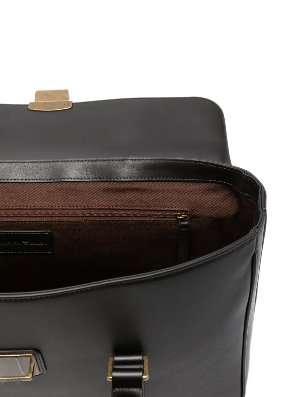 Emporio Armani Leren shopper Zwart