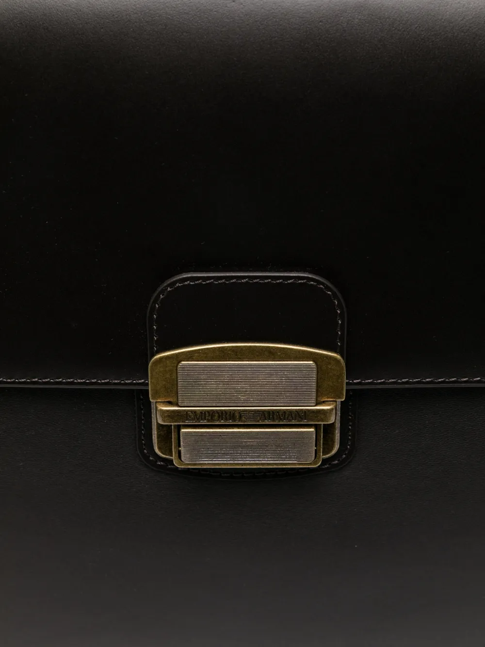 Emporio Armani Leren shopper Zwart