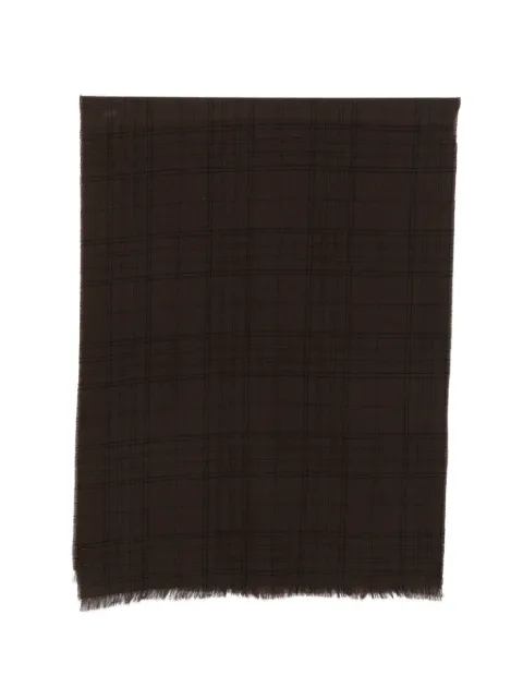 Destin check-pattern frayed-edge scarf