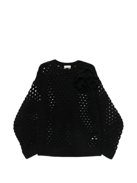 Blumarine crochet-knit floral-appliqué sweater