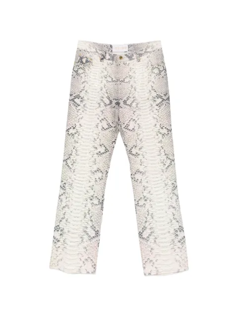 Roberto Cavalli Vintage 2000s snake-print jeans