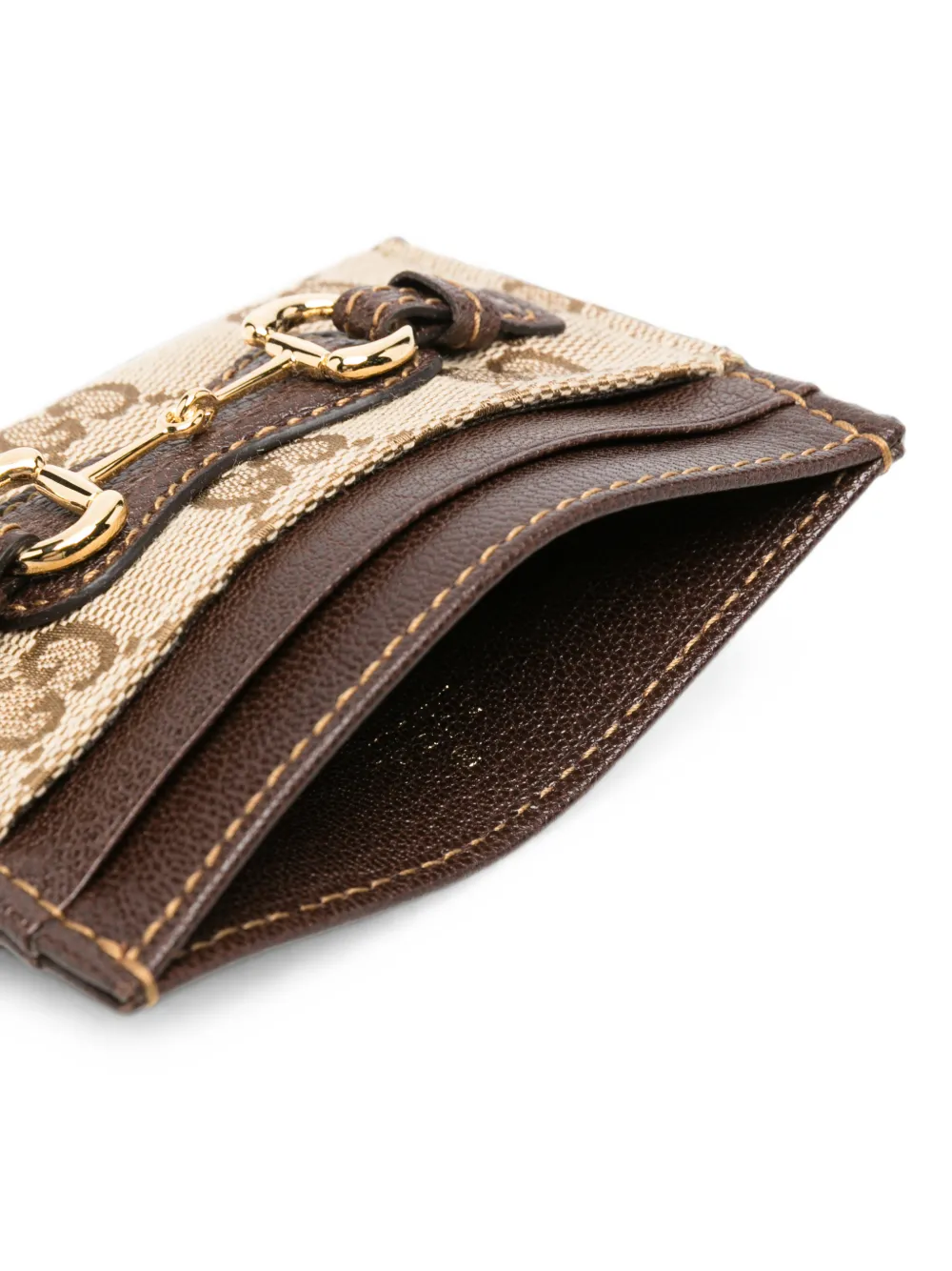 Gucci Pasjeshouder met horsebit-detail Beige