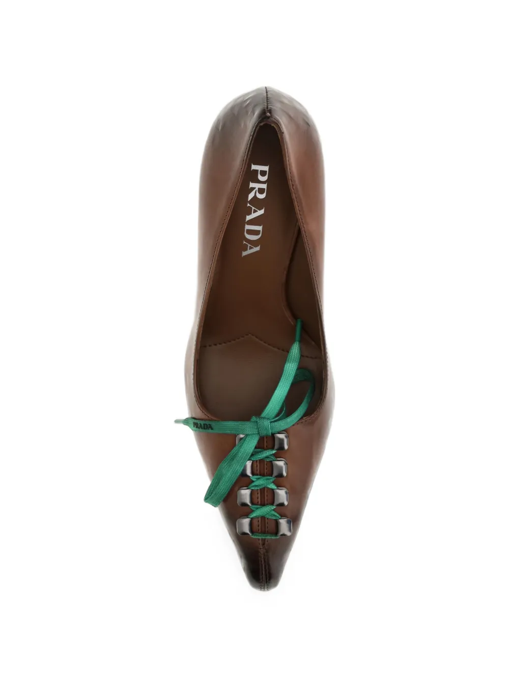 Prada antiqued leather pumps Bruin