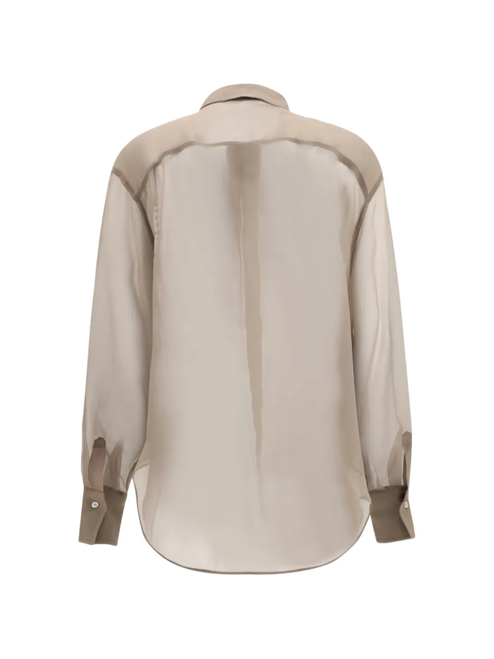 Brunello Cucinelli Geruite blouse verfraaid met pailletten Beige