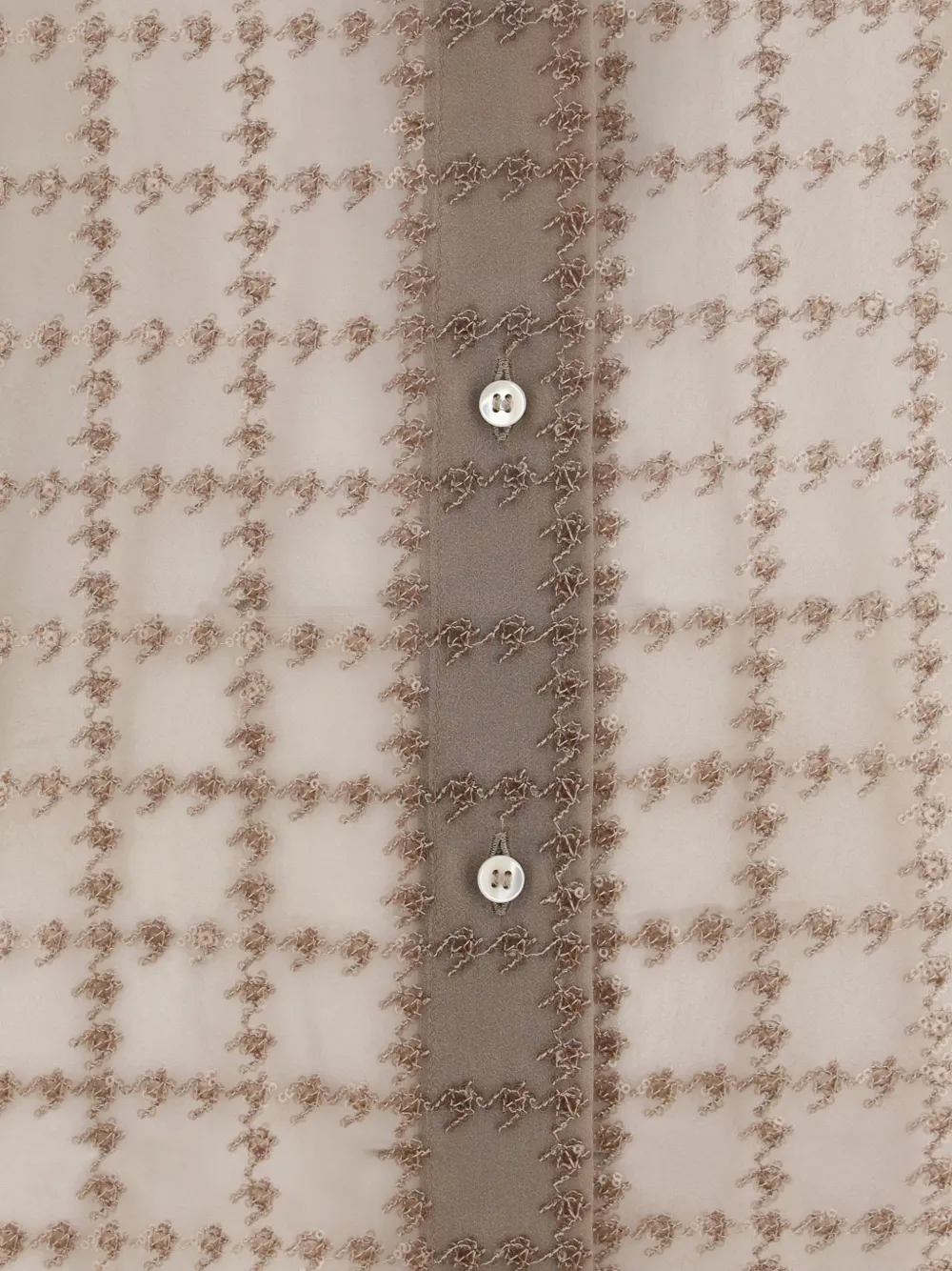 Brunello Cucinelli Geruite blouse verfraaid met pailletten Beige