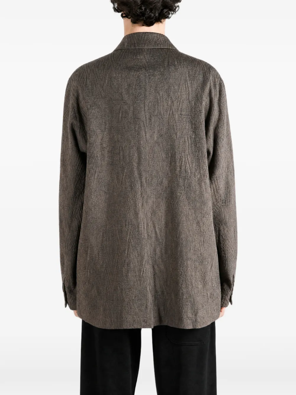 Uma Wang Jack met gekerfde revers en chevron-patroon Grijs
