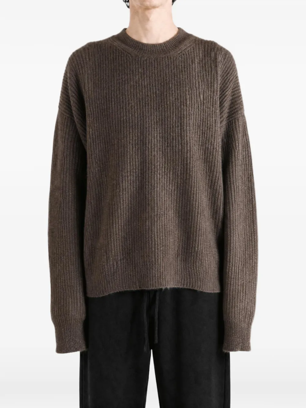 Uma Wang ribbed-knit crew-neck sweater Bruin