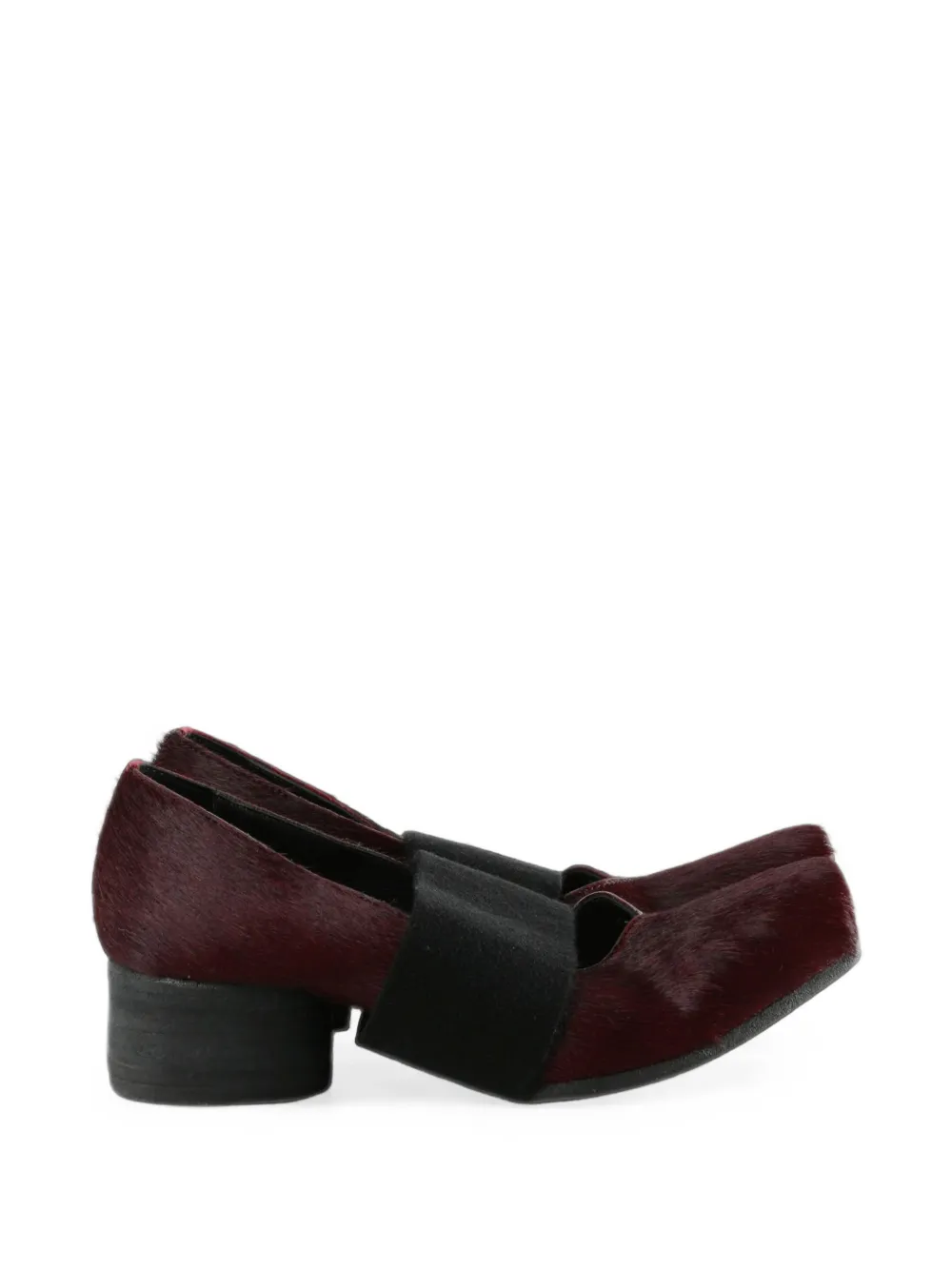 Uma Wang elasticated pony-hair pumps Rood