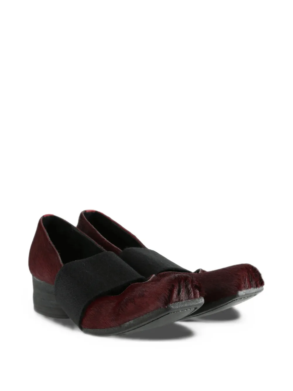 Uma Wang elasticated pony-hair pumps Rood