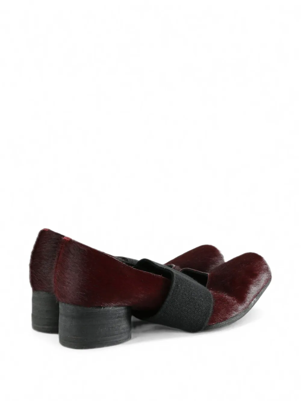 Uma Wang elasticated pony-hair pumps Rood