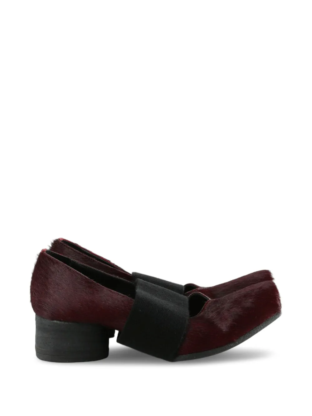 Uma Wang elasticated pony-hair pumps Rood