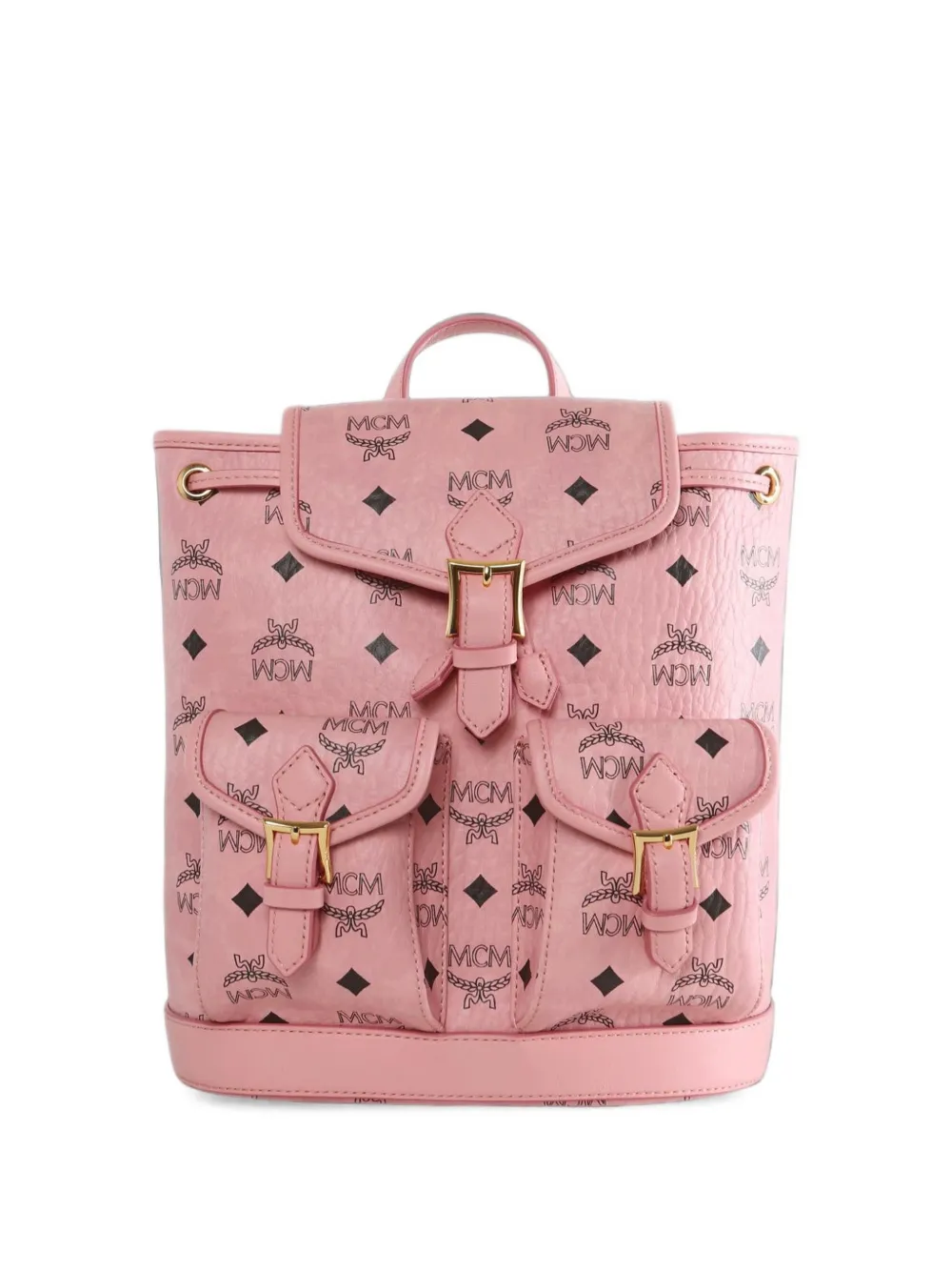 MCM Aren logo-print buckle-fastening backpack - Rosa