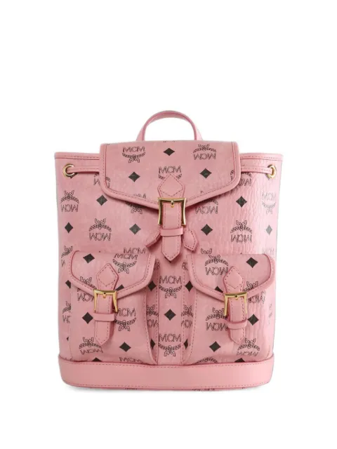 MCM Aren logo-print buckle-fastening backpack