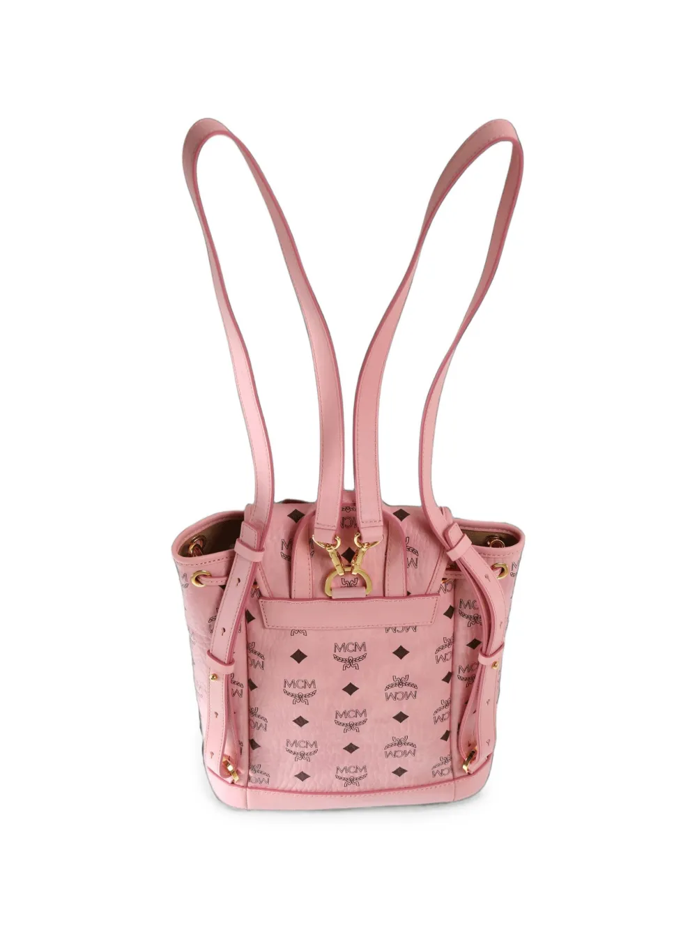 MCM Aren rugzak met logoprint en gesp Roze