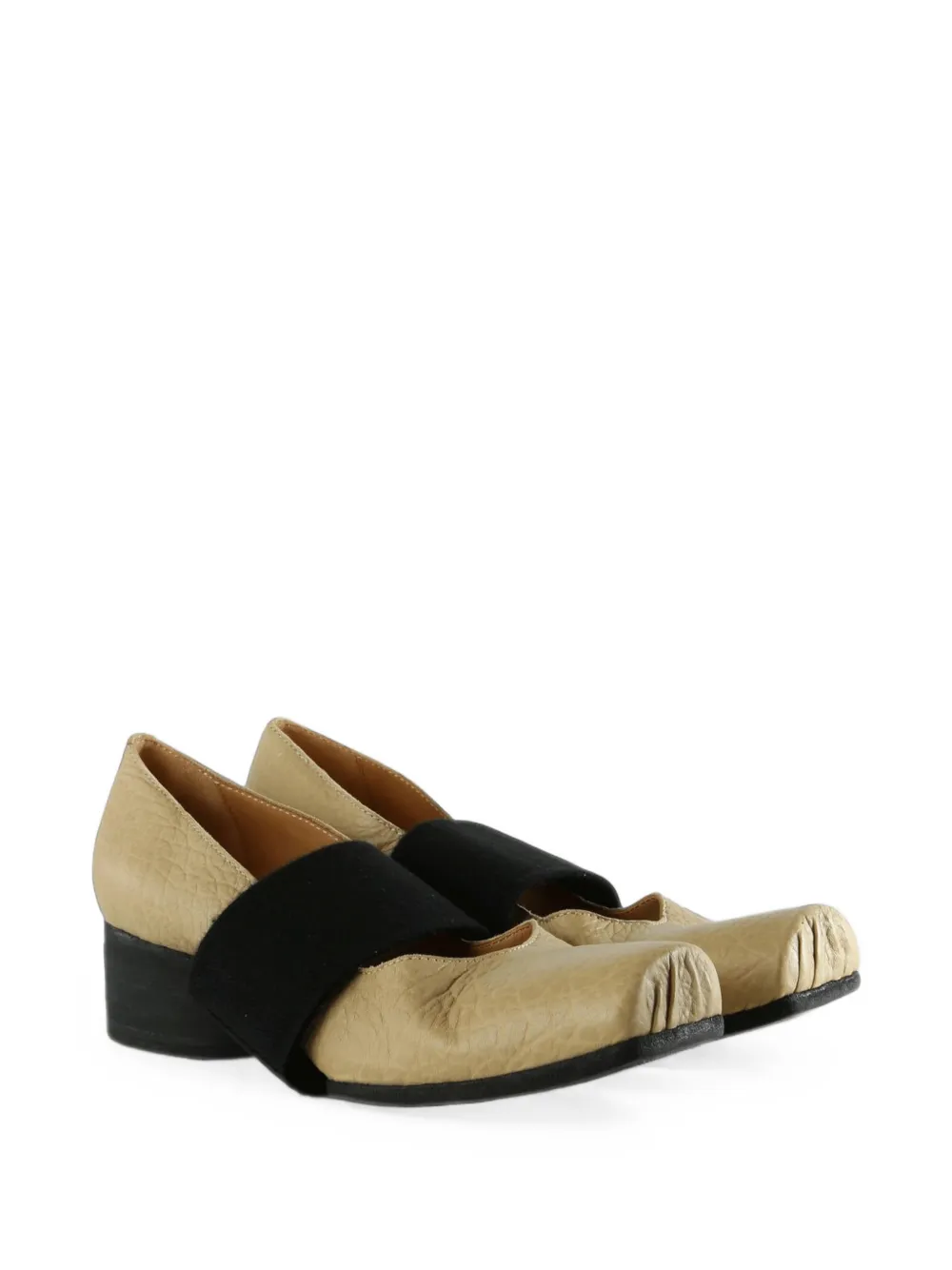 Uma Wang elasticated square-toe ballet pumps Beige