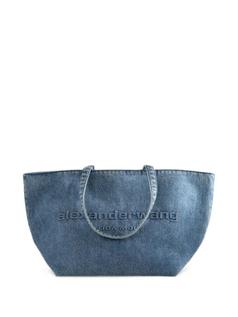 Alexander Wang logo-embossed denim tote bag