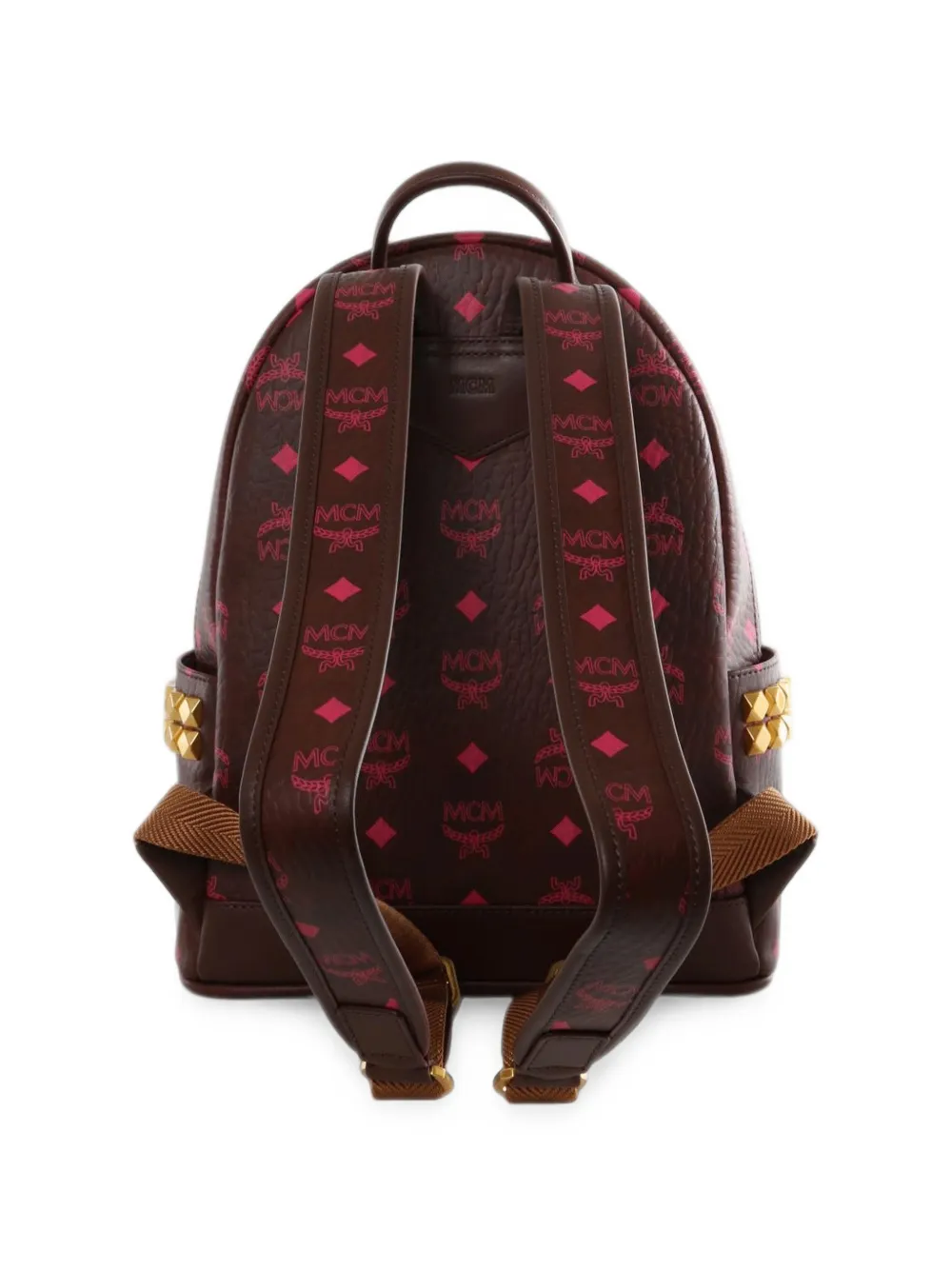 MCM Stark monogram-print studded backpack Bruin
