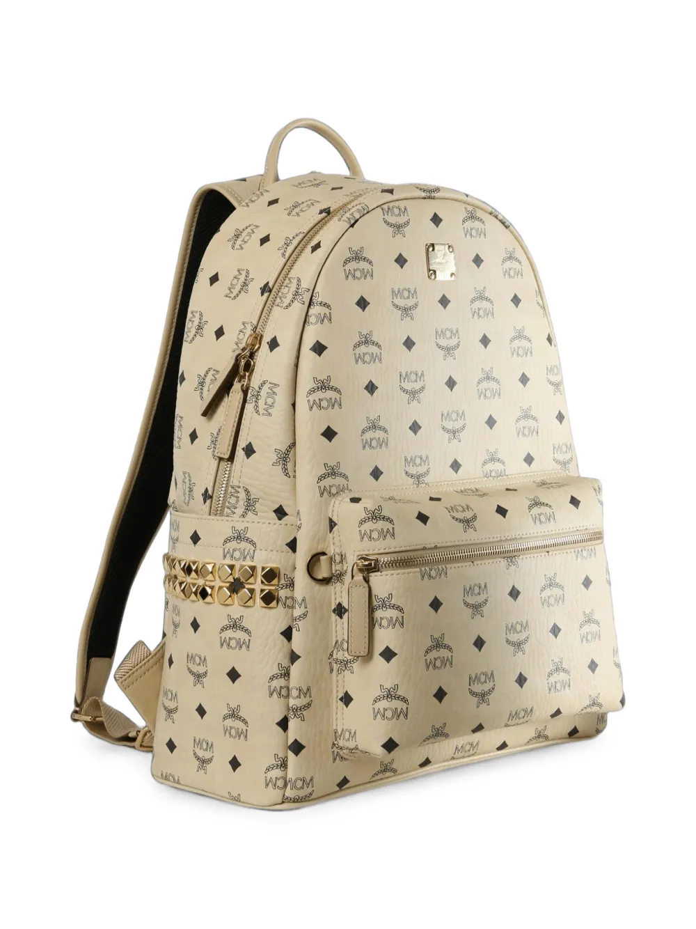 MCM Stark monogram-print backpack Beige