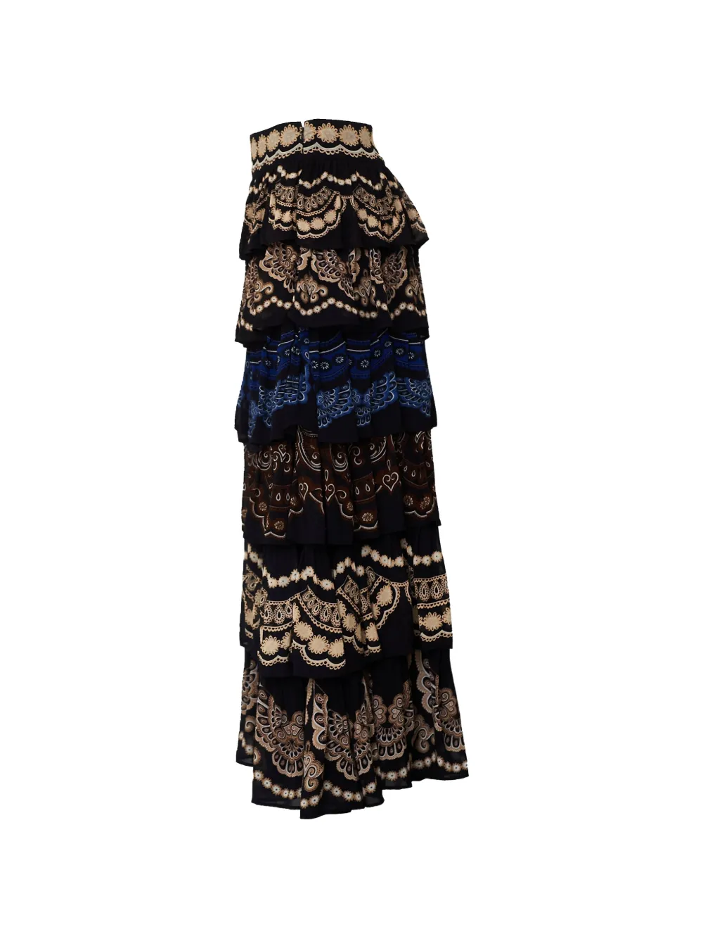 FARM Rio Nicole ruffled maxi skirt Zwart
