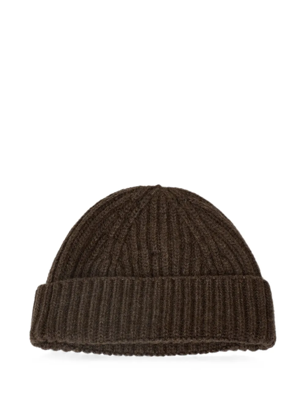 Aragona Ribbed-knit Beanie Hat In Brown