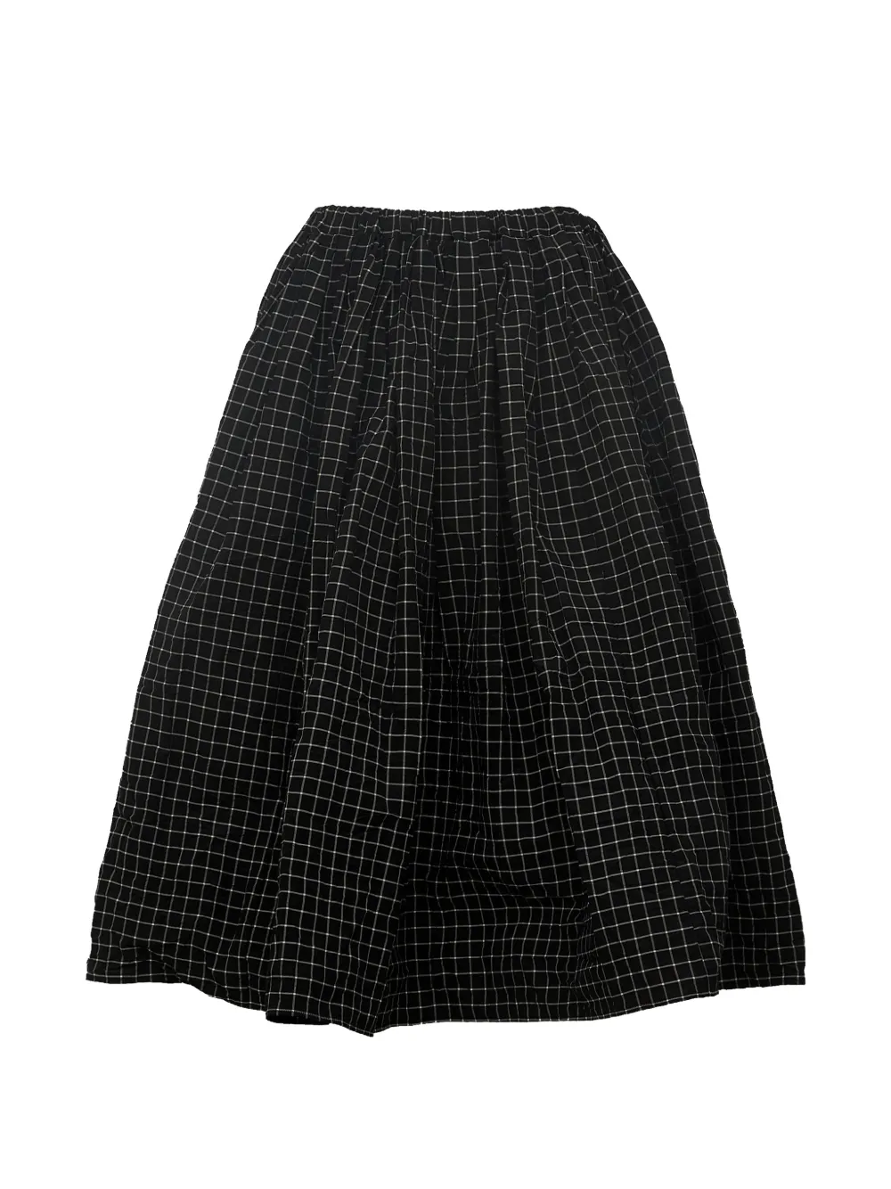 Apuntob check gathered skirt