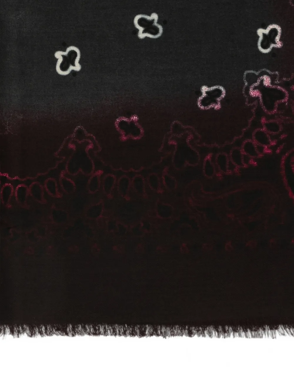 Destin Sjaal met paisley-print en franje Zwart