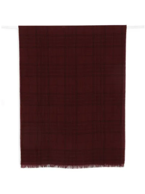 Destin check-pattern frayed-edge scarf