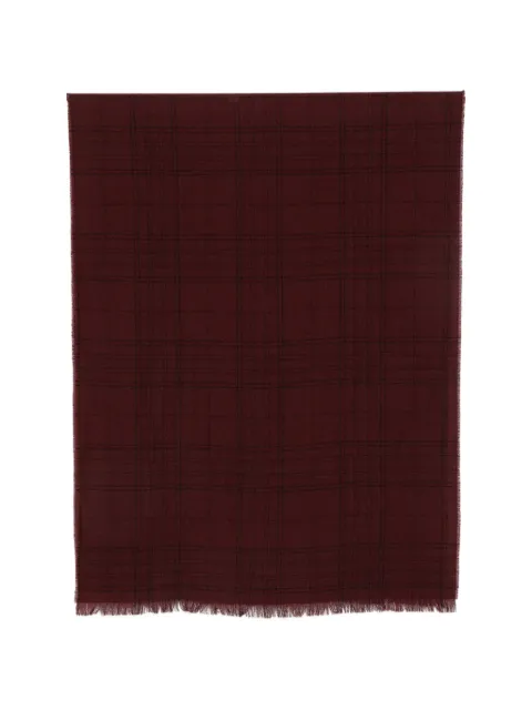 Destin check-pattern frayed-edge scarf