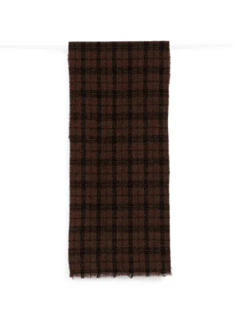 Destin check-pattern fringed scarf