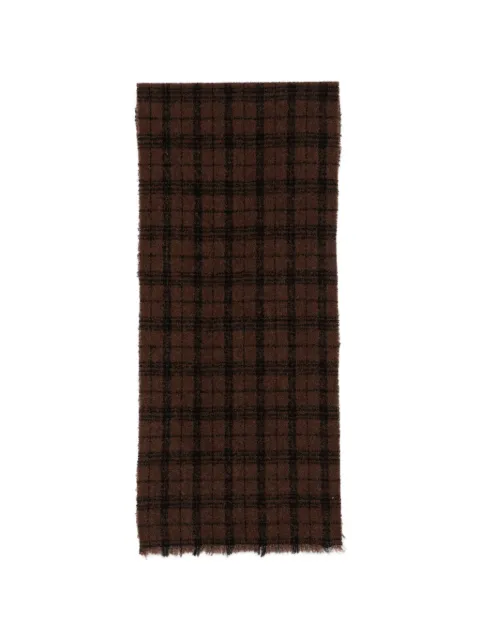 Destin check-pattern fringed scarf