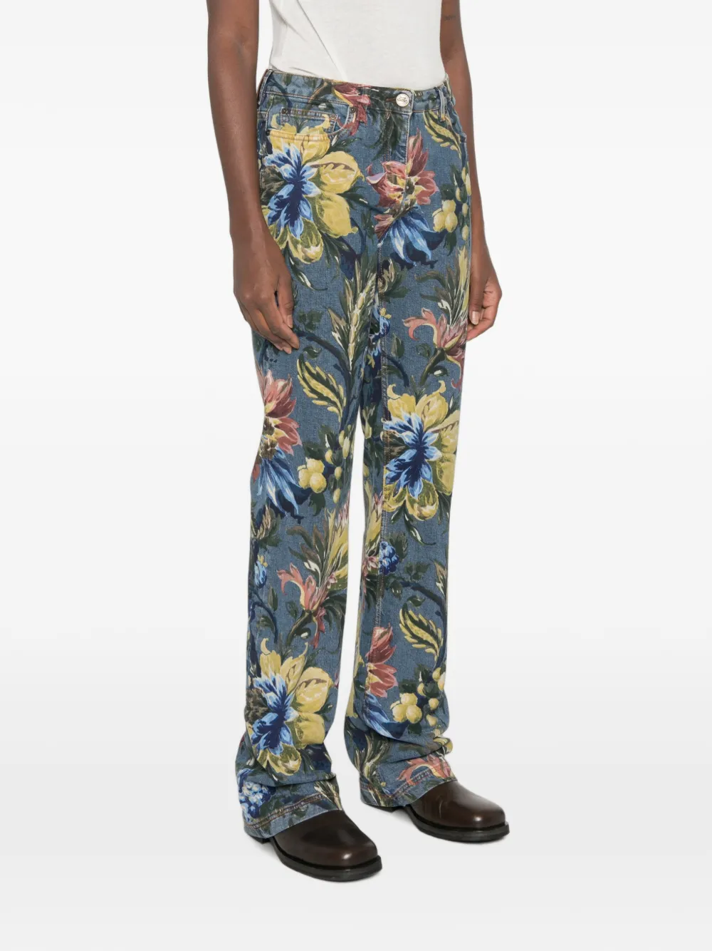 ETRO Jeans met bloemenprint Blauw