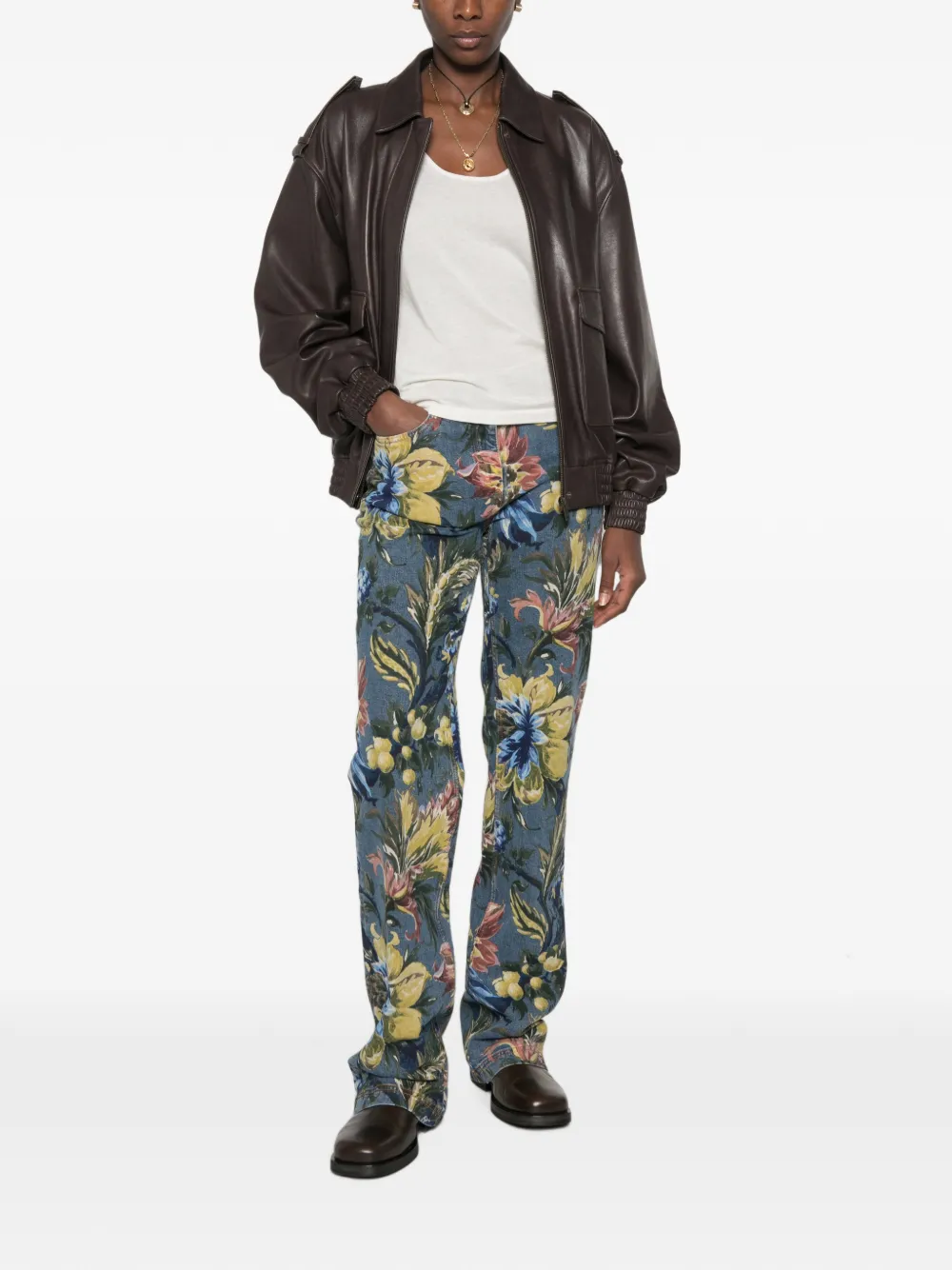 ETRO Jeans met bloemenprint Blauw