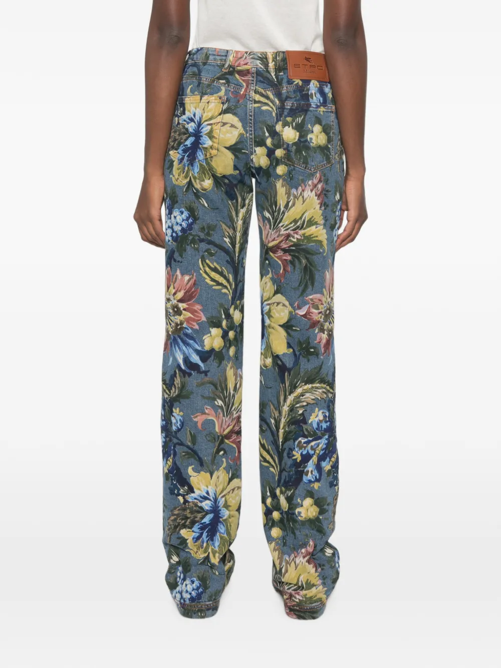 ETRO Jeans met bloemenprint Blauw