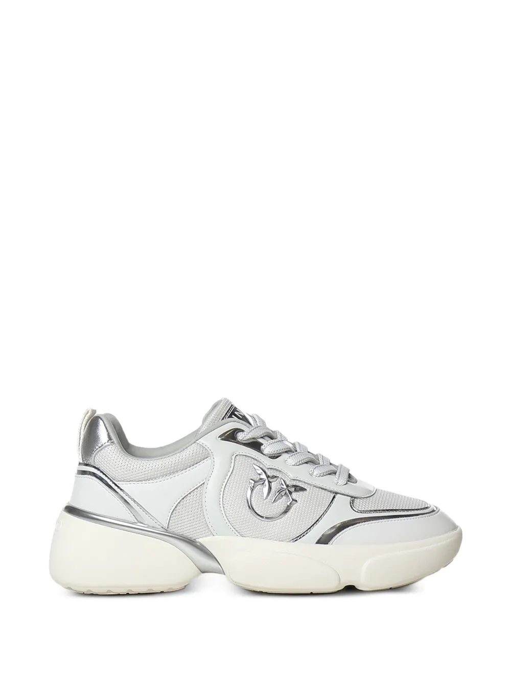 PINKO logo-plaque panelled sneakers - Bianco