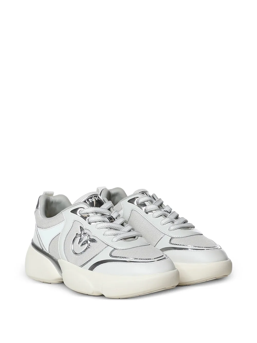 PINKO logo-plaque panelled sneakers Wit