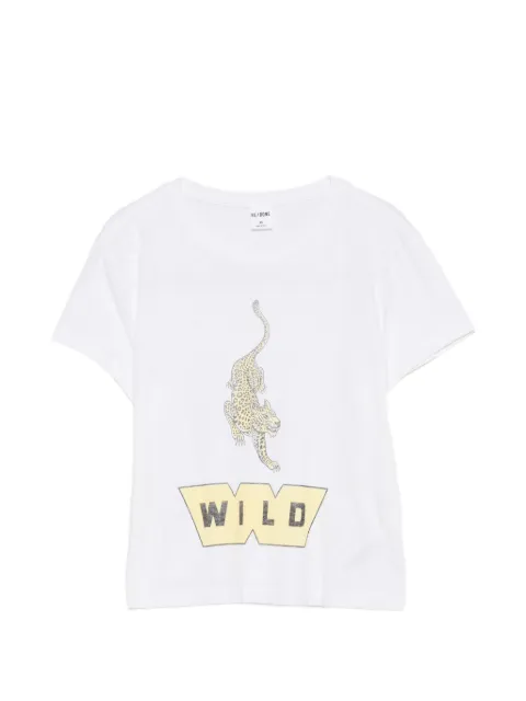 RE/DONE Camiseta com estampa de leopardo e estampa gráfica