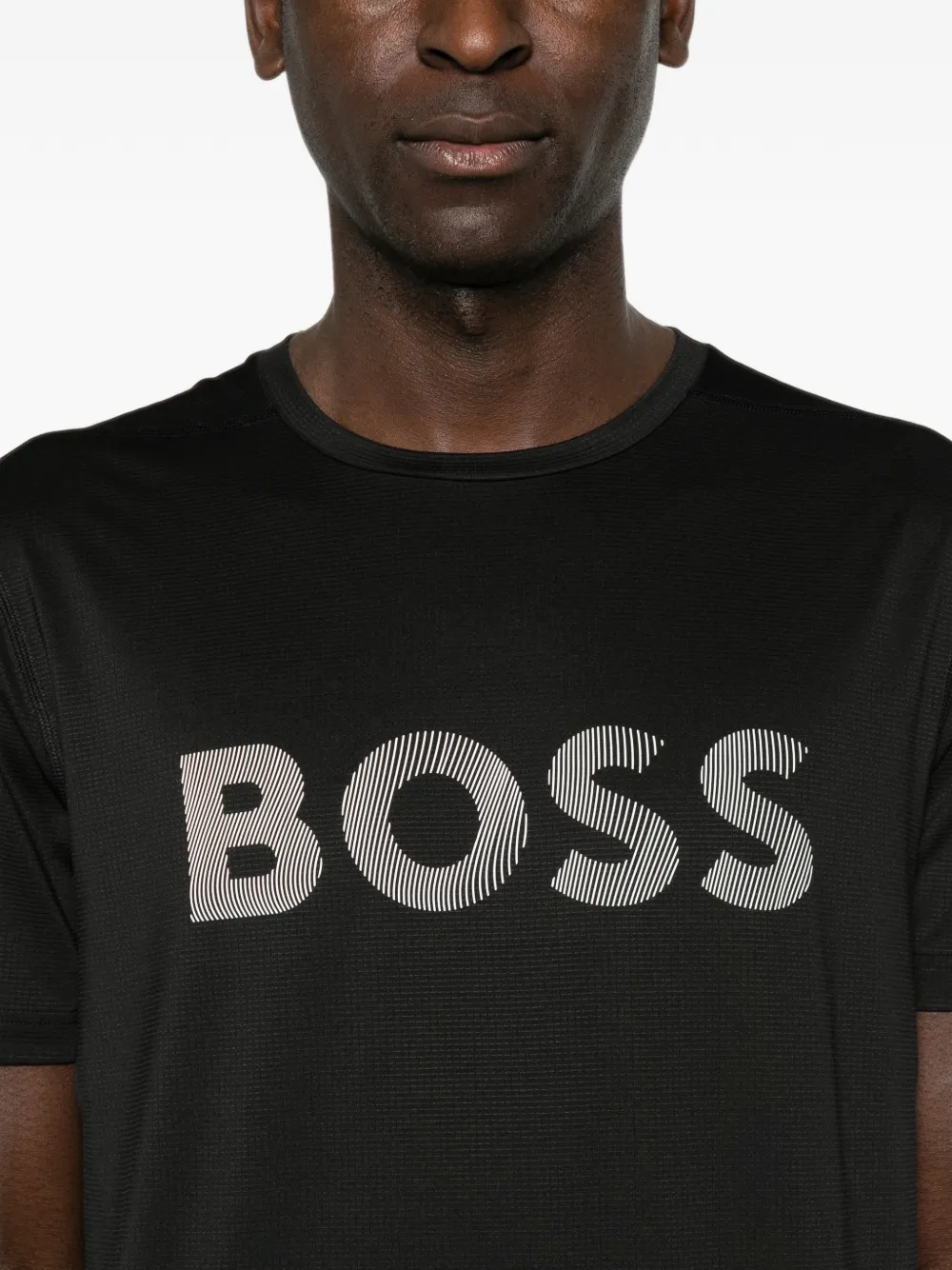 BOSS T-shirt met logoprint Zwart