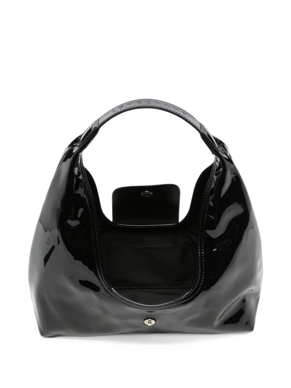 Longchamp Le Pliage leren schoudertas Zwart