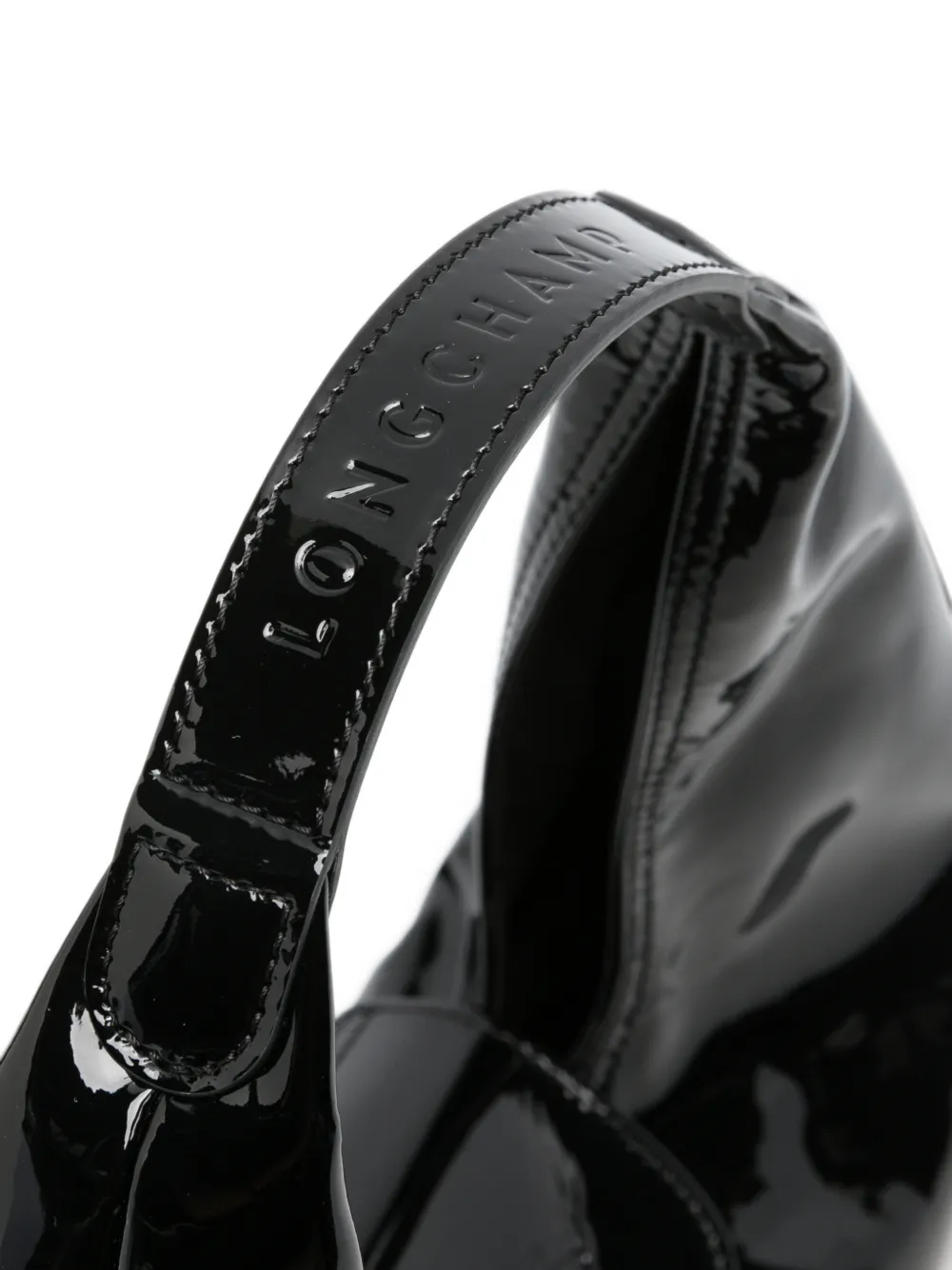 Longchamp Le Pliage leren schoudertas Zwart