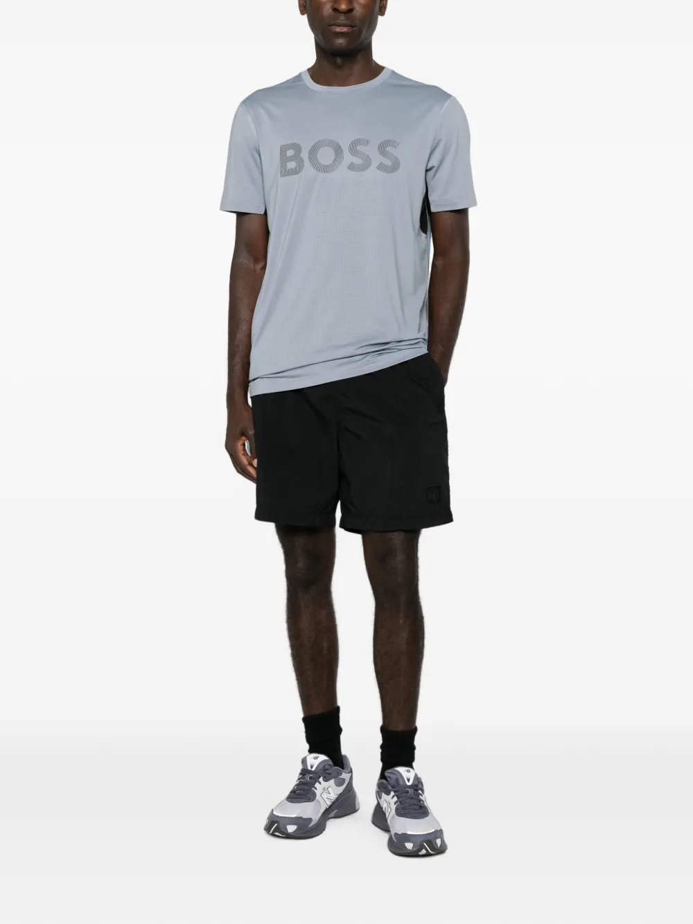 BOSS T-shirt met logoprint Grijs