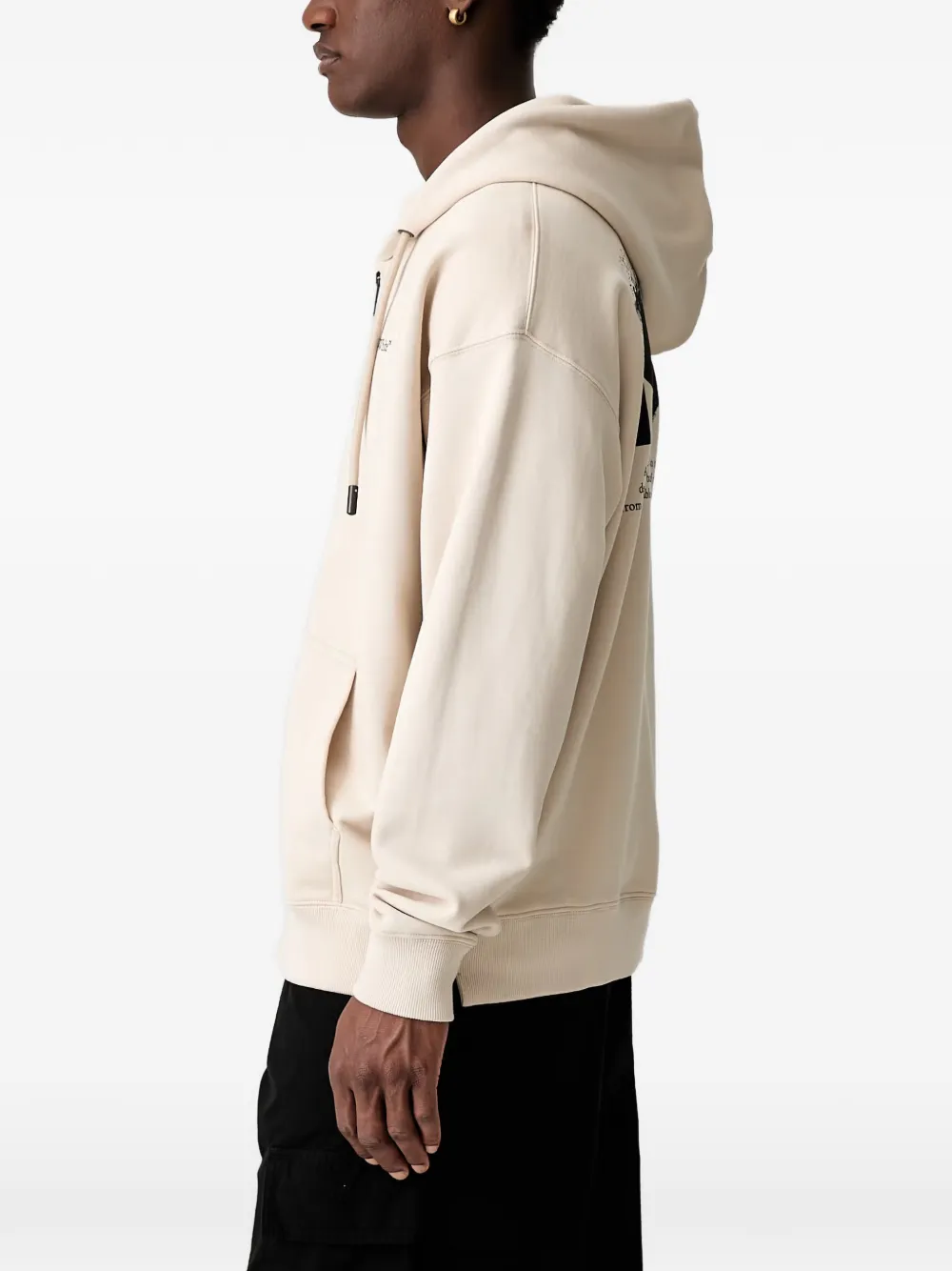 Off-White Hoodie met rits Beige
