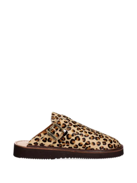 Fracap leopard-print buckled mules