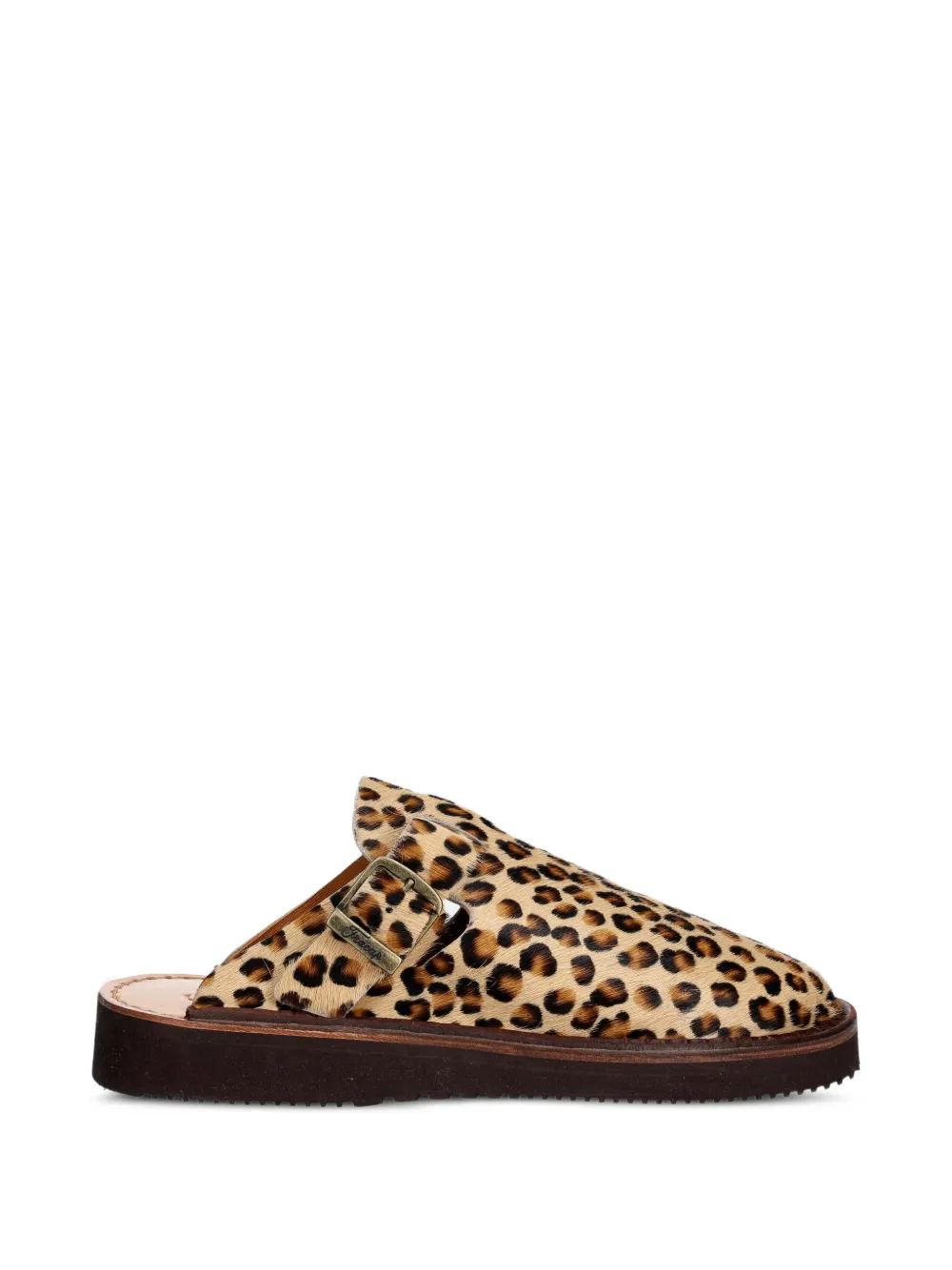 Fracap leopard-print buckled mules