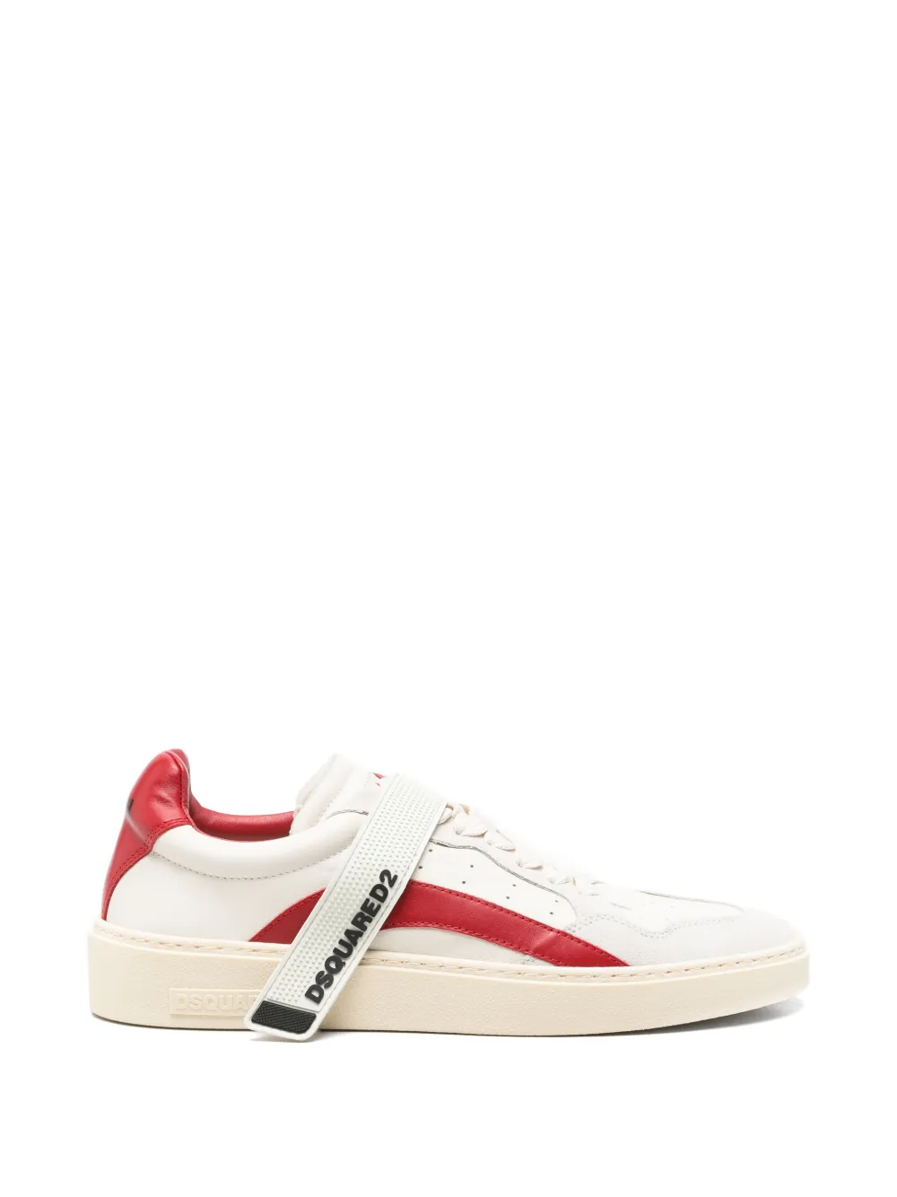 DSQUARED2 logo-strap panelled sneakers - Bianco