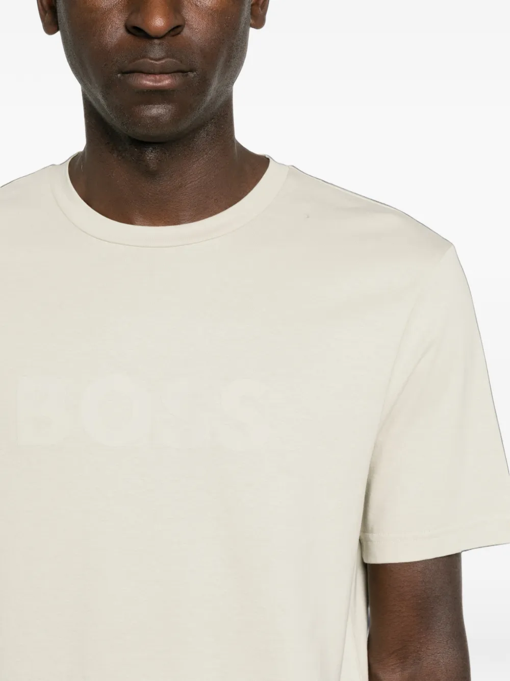 BOSS T-shirt met logoprint Beige