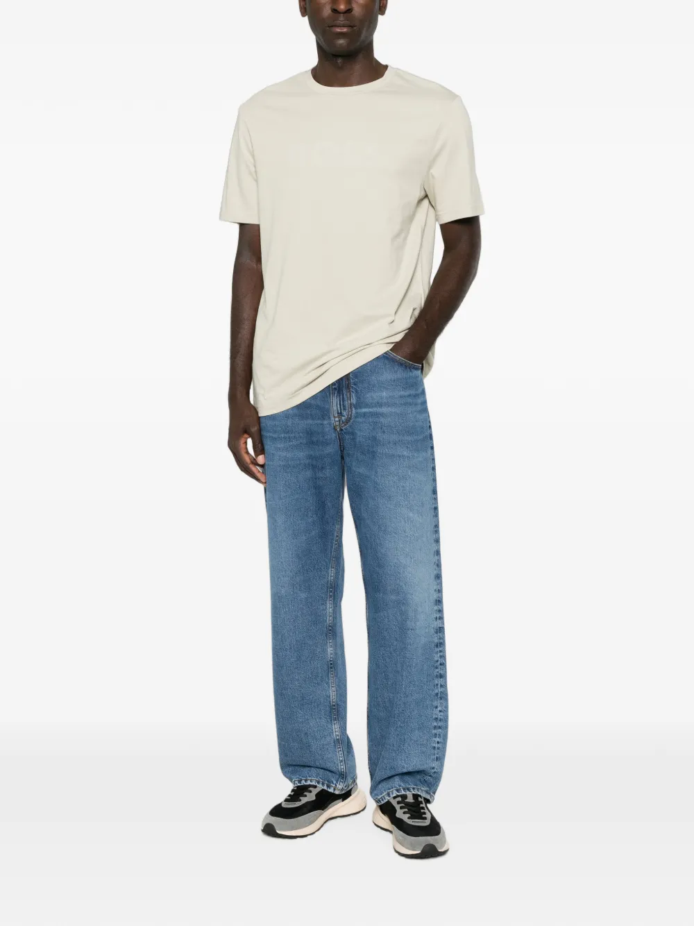 BOSS T-shirt met logoprint Beige